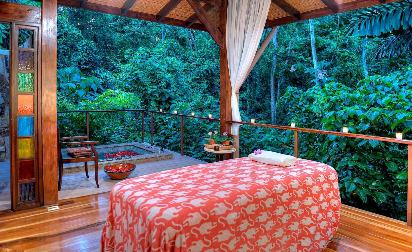 A spa pavilion over the ravine