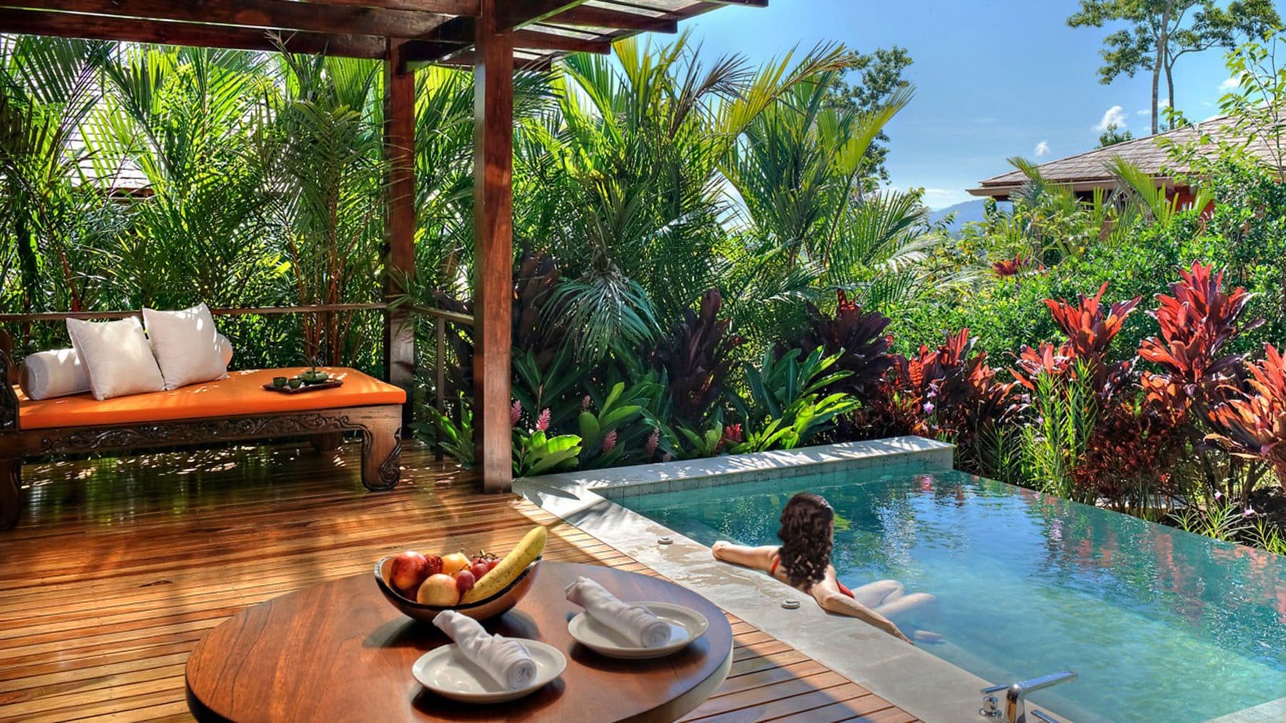 A villa deck and its plunge pool