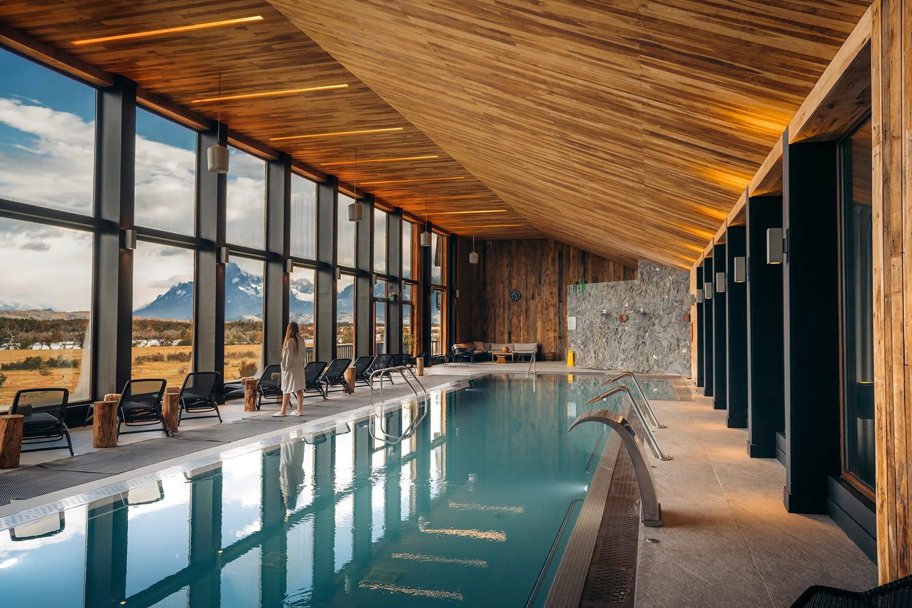The heated pool at the Jenák Spa